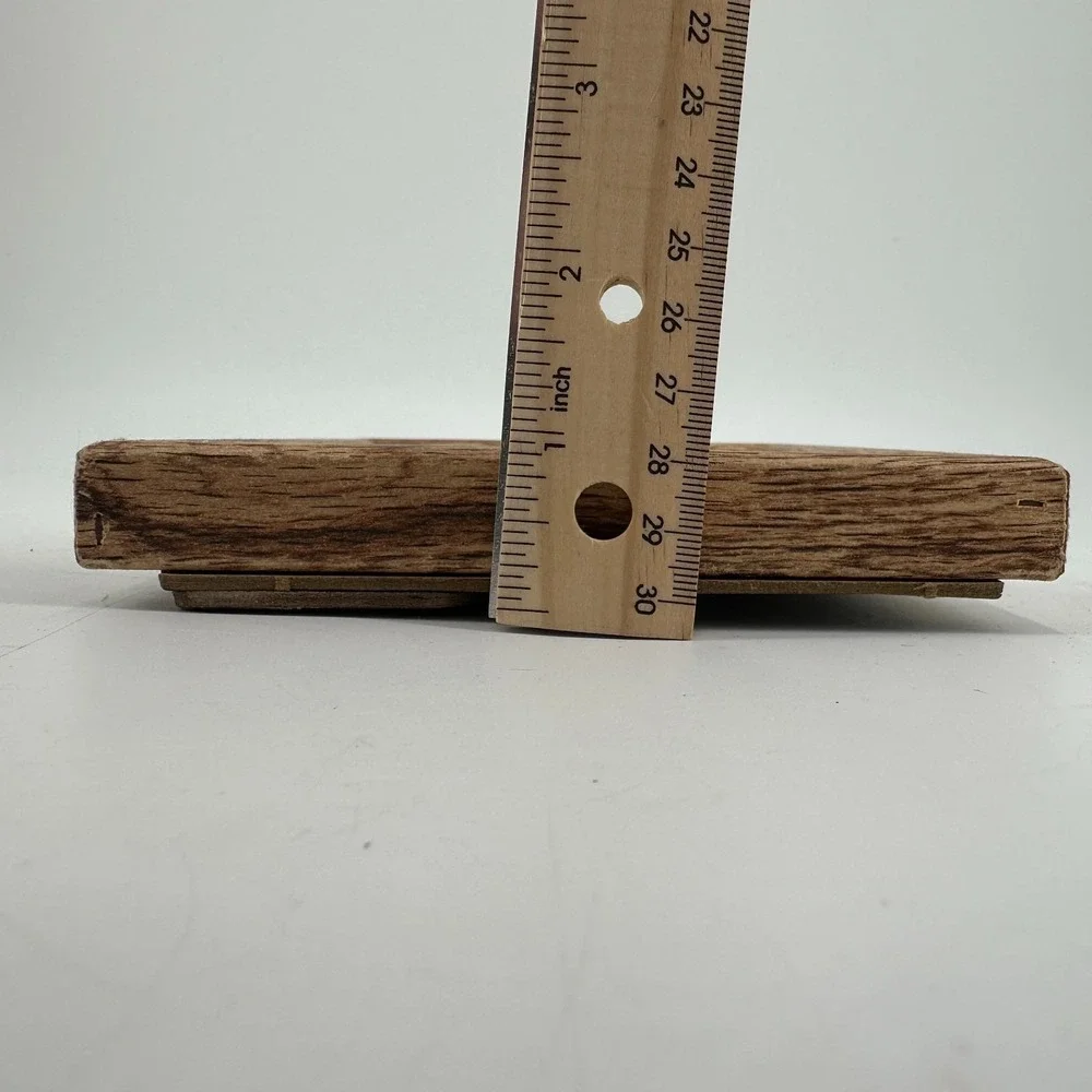 Vintage Rustic Wood Grain Picture Frame 5x7 Gold Tone Trim Tabletop